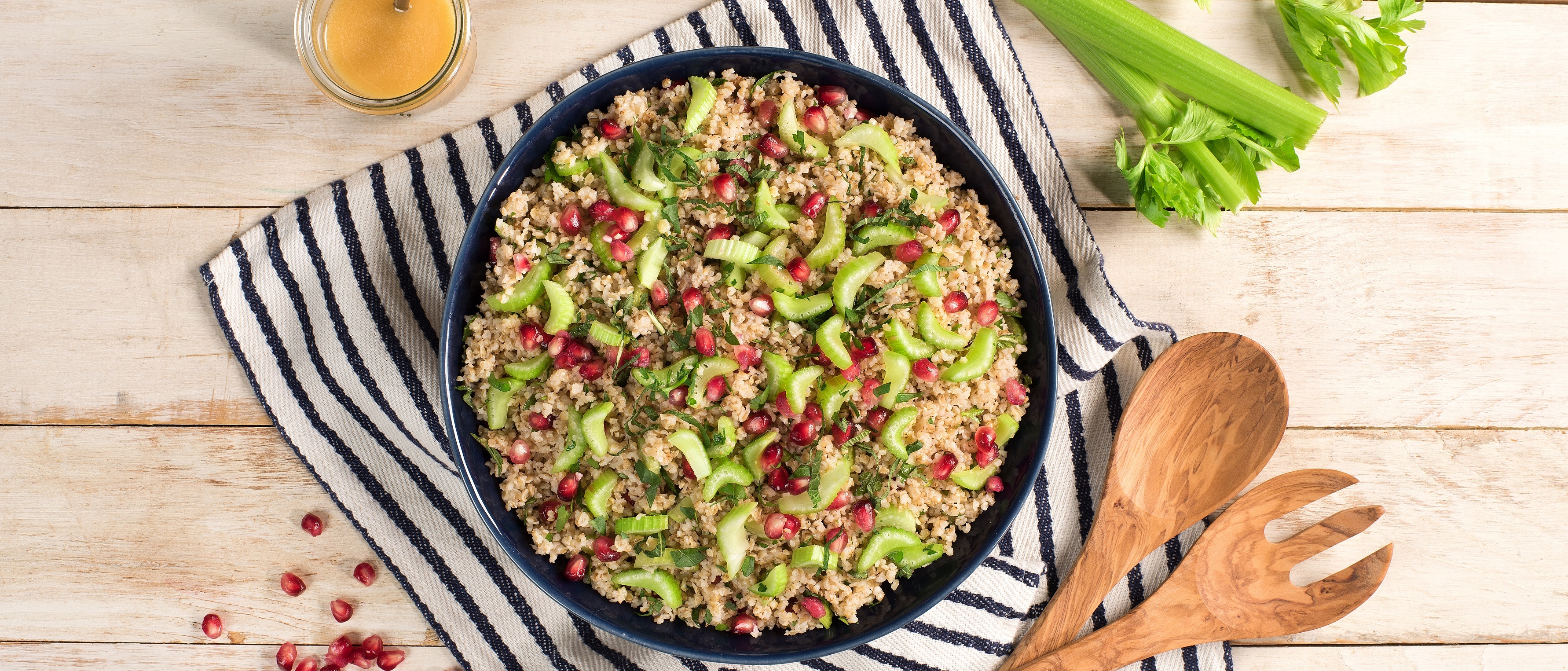 Celery and Pomegranate Tabbouleh - Foxy Fresh Produce