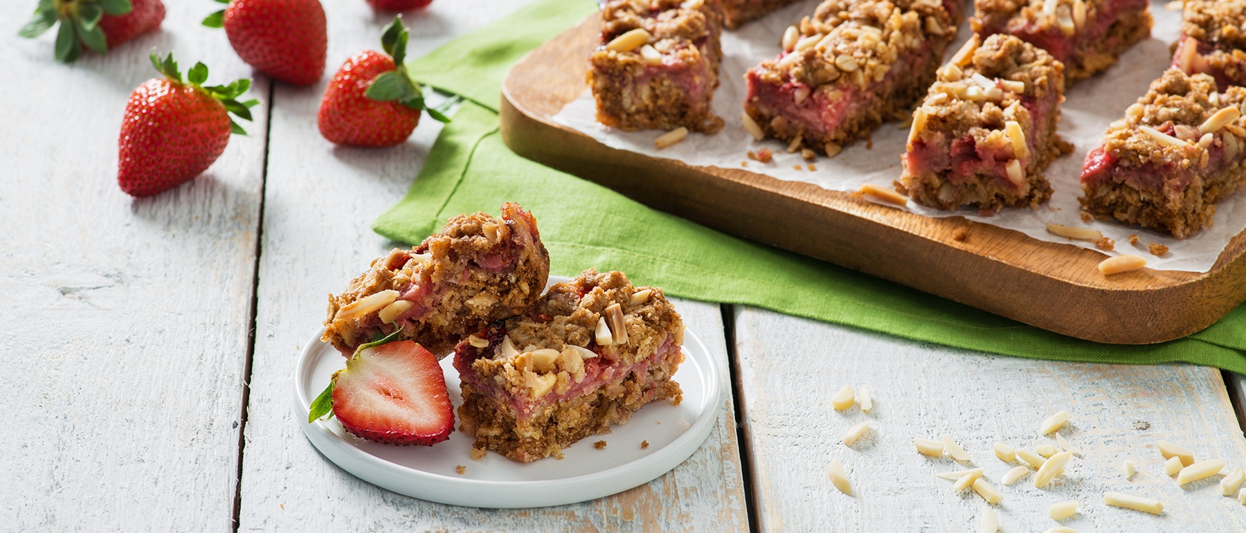 Strawberry Almond Oat Bars - Foxy Fresh Produce
