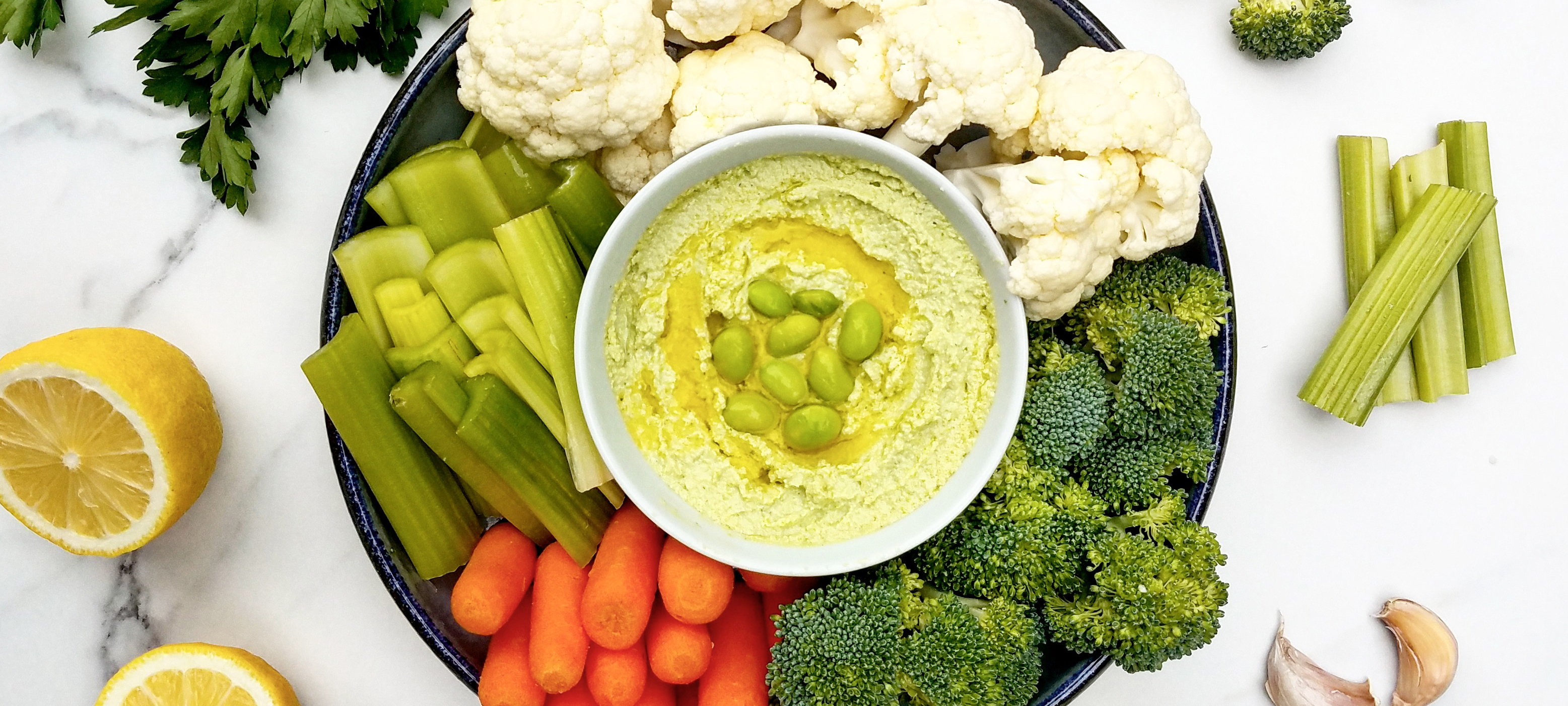 Zesty Edamame Hummus - Foxy Fresh Produce