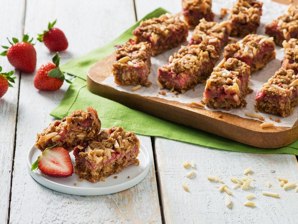 Strawberry Almond Oat Bars Foxy Fresh Produce